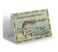 CHRISTMAS NOTELET - Sark - View of the Harbour from Les Laches - Vintage Design
