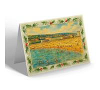 CHRISTMAS NOTELET - Sea Front from Grand Pier, Weston-super-Mare - Vintage Art Style