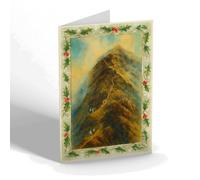 CHRISTMAS NOTELET - Snowdon from the Saddle (b) - Vintage Art Style