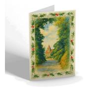 CHRISTMAS NOTELET - St Bartholomew's Church, Rogate - Vintage Art Style