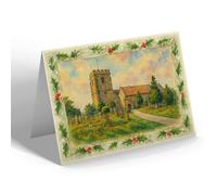 CHRISTMAS NOTELET - St Bartholomew's, Quorn - Vintage Art Style