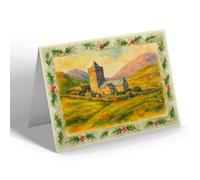 CHRISTMAS NOTELET - St Clement's Church, Rodel (b) - Vintage Art Style