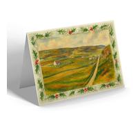 CHRISTMAS NOTELET - St Columba's Church & Clachan, Bettyhill - Vintage Art Style