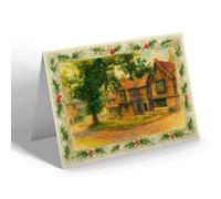 CHRISTMAS NOTELET - St George's Chapel & Lower Ward, Windsor - Vintage Art Style