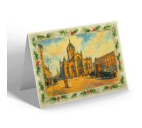 CHRISTMAS NOTELET - St Giles Cathedral, Edinburgh (b) - Vintage Art Style