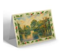 CHRISTMAS NOTELET - St Helens. The Lake, Victoria Park (b) - Vintage Art Style