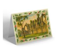 CHRISTMAS NOTELET - St Mary's Abbey, York - Vintage Art Style