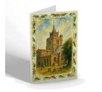 CHRISTMAS NOTELET - St Mary's Church, Aylesbury - Vintage Art Style