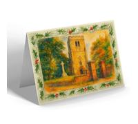CHRISTMAS NOTELET - St Mary's Church, Plumtree - Vintage Art Style