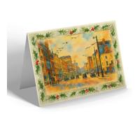 CHRISTMAS NOTELET - St Mary's Street, Cardiff (a) - Vintage Art Style