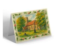 CHRISTMAS NOTELET - St Peter's Church AD 1066-1400 Burgh Castle - Vintage Art Style