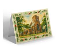 CHRISTMAS NOTELET - St Peter's Church, Cleethorpes (a) - Vintage Art Style