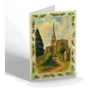CHRISTMAS NOTELET - St Peter's Church, Raunds - Vintage Art Style