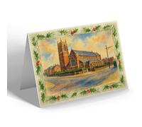 CHRISTMAS NOTELET - St Thomas' Church, St Annes-on-the-Sea - Vintage Art Style