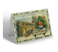 CHRISTMAS NOTELET - Stafford - St. Mary's Church - Vintage Design
