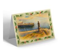 CHRISTMAS NOTELET - Statue of Burns' Highland Mary, Dunoon - Vintage Art Style
