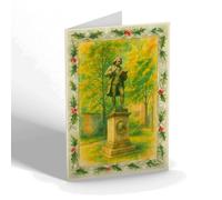 CHRISTMAS NOTELET - Statue of Dr Samuel Johnson St Clement Danes - Vintage Art Style