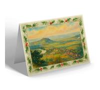 CHRISTMAS NOTELET - Stirling from Abbey Craig - Vintage Art Style
