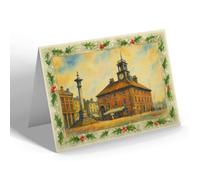 CHRISTMAS NOTELET - Stockton-On-Tees. Town Hall - Vintage Art Style