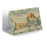 CHRISTMAS NOTELET - Stogursey - St. Andrew's Church - Vintage Design