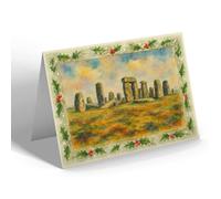 CHRISTMAS NOTELET - Stonehenge from South - Vintage Art Style