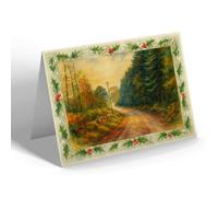 CHRISTMAS NOTELET - The Afton Road, New Cumnock - Vintage Art Style
