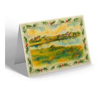 CHRISTMAS NOTELET - The Bay, Lochmaddy, North Uist - Vintage Art Style