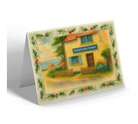 CHRISTMAS NOTELET - The Blue China Teashop, Criccieth - Vintage Art Style