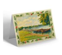 CHRISTMAS NOTELET - The Boating Lake, Poole Park - Vintage Art Style