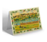CHRISTMAS NOTELET - The Boating Lake, Portishead - Vintage Art Style