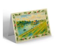 CHRISTMAS NOTELET - The Boating Lake, Severn Beach - Vintage Art Style