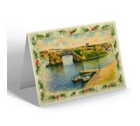 CHRISTMAS NOTELET - The Boating Lake, Skegness (a) - Vintage Art Style