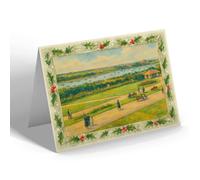 CHRISTMAS NOTELET - The Boating Lake, Southport (a) - Vintage Art Style