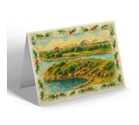 CHRISTMAS NOTELET - The Boating Lake, Southport (b) - Vintage Art Style