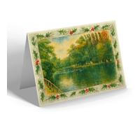 CHRISTMAS NOTELET - The Boating Lake, The Grange, Beddington - Vintage Art Style