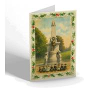 CHRISTMAS NOTELET - The Buffs Memorial, Dane John, Canterbury - Vintage Art Style