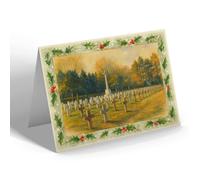CHRISTMAS NOTELET - The Canadian War Graves & Memorial, Liphook - Vintage Art Style
