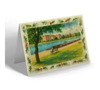 CHRISTMAS NOTELET - The Canoe Lake, Southsea - Vintage Art Style