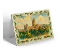 CHRISTMAS NOTELET - The Cathedral from Dane John, Canterbury - Vintage Art Style