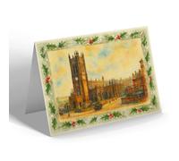 CHRISTMAS NOTELET - The Cathedral, Manchester (b) - Vintage Art Style