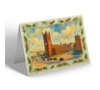 CHRISTMAS NOTELET - The Cathedral, Manchester (c) - Vintage Art Style