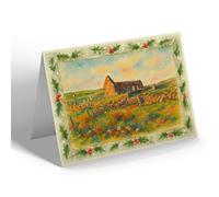 CHRISTMAS NOTELET - The Church & Celtic Cross, Kilmory Knap - Vintage Art Style