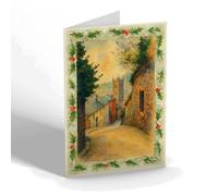 CHRISTMAS NOTELET - The Church from Barnoon Terrace St Ives (b) - Vintage Art Style