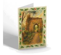 CHRISTMAS NOTELET - The Church Gate, Grey Friars, Canterbury - Vintage Art Style