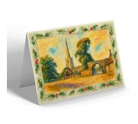 CHRISTMAS NOTELET - The Church, Repton - Vintage Art Style