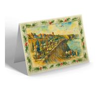 CHRISTMAS NOTELET - The Cliffs, Marine Parade, Preston, Paignton - Vintage Art Style