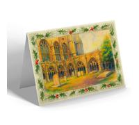 CHRISTMAS NOTELET - The Cloisters, Canterbury Cathedral - Vintage Art Style
