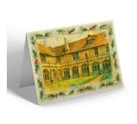 CHRISTMAS NOTELET - The Cloisters Court, Lacock Abbey - Vintage Art Style