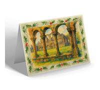 CHRISTMAS NOTELET - The Cloisters, Helmsley, Norman Doorway - Vintage Art Style