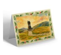 CHRISTMAS NOTELET - The Commando Memorial near Fort William - Vintage Art Style